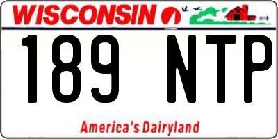 WI license plate 189NTP