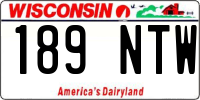 WI license plate 189NTW