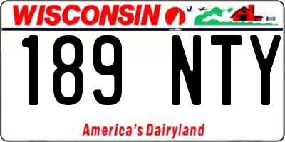 WI license plate 189NTY