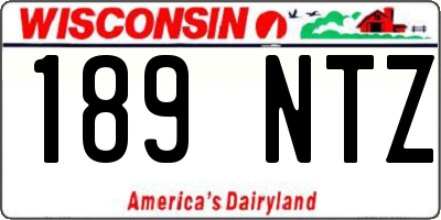 WI license plate 189NTZ