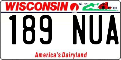 WI license plate 189NUA