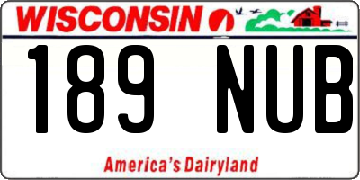 WI license plate 189NUB