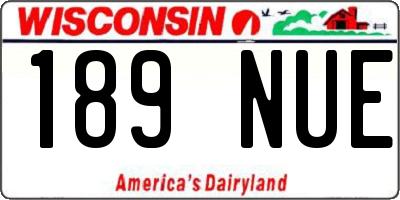 WI license plate 189NUE