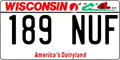 WI license plate 189NUF