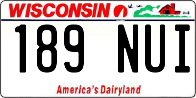 WI license plate 189NUI