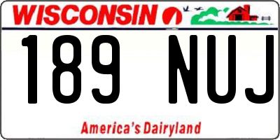 WI license plate 189NUJ