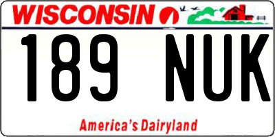 WI license plate 189NUK