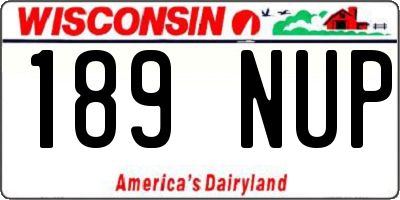 WI license plate 189NUP