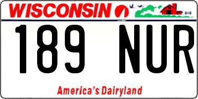 WI license plate 189NUR