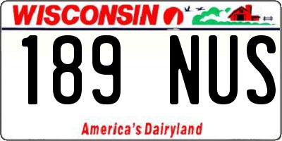 WI license plate 189NUS