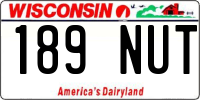 WI license plate 189NUT