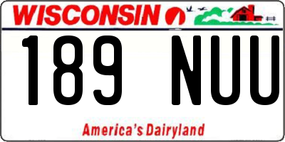 WI license plate 189NUU