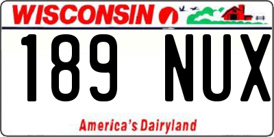 WI license plate 189NUX