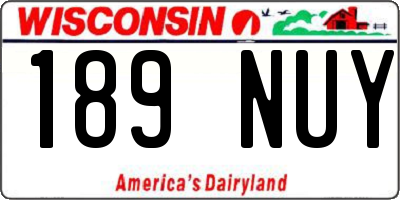 WI license plate 189NUY