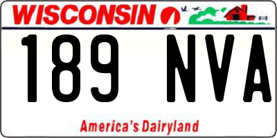 WI license plate 189NVA