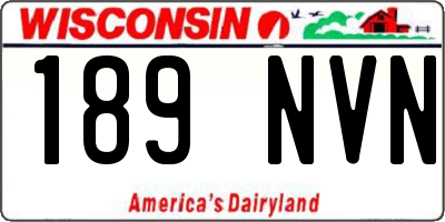 WI license plate 189NVN