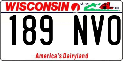 WI license plate 189NVO