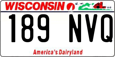 WI license plate 189NVQ