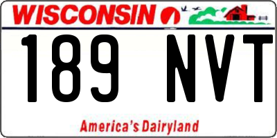 WI license plate 189NVT