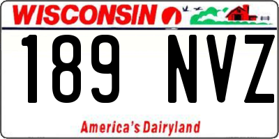WI license plate 189NVZ