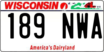 WI license plate 189NWA