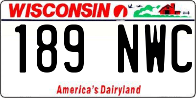 WI license plate 189NWC