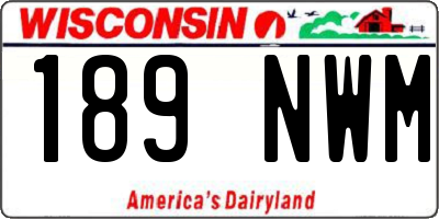 WI license plate 189NWM