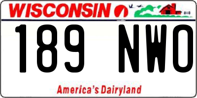 WI license plate 189NWO