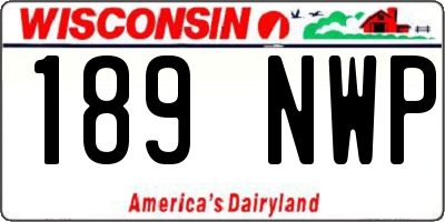 WI license plate 189NWP