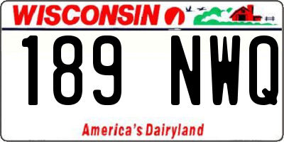 WI license plate 189NWQ