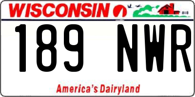 WI license plate 189NWR