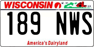 WI license plate 189NWS