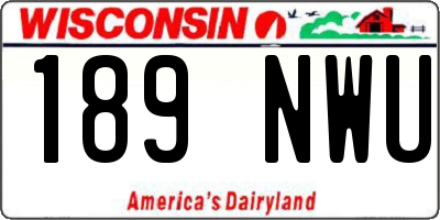 WI license plate 189NWU