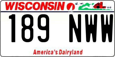 WI license plate 189NWW