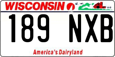 WI license plate 189NXB