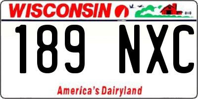 WI license plate 189NXC