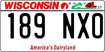 WI license plate 189NXO