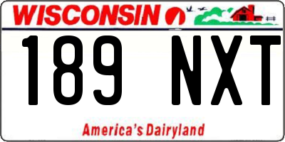 WI license plate 189NXT