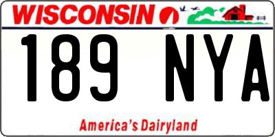 WI license plate 189NYA