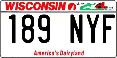 WI license plate 189NYF