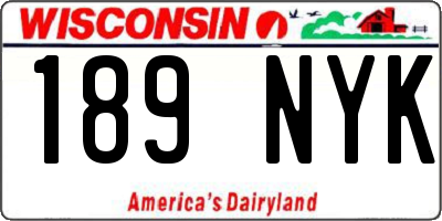 WI license plate 189NYK
