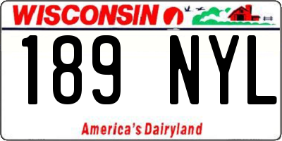 WI license plate 189NYL