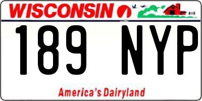 WI license plate 189NYP
