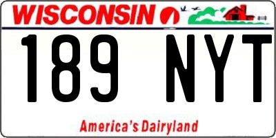 WI license plate 189NYT