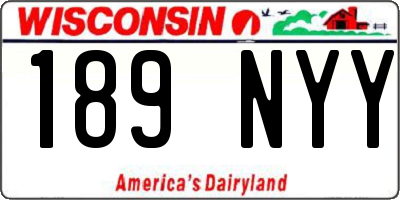 WI license plate 189NYY