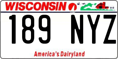 WI license plate 189NYZ