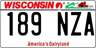 WI license plate 189NZA