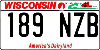 WI license plate 189NZB