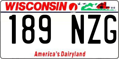 WI license plate 189NZG