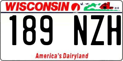 WI license plate 189NZH